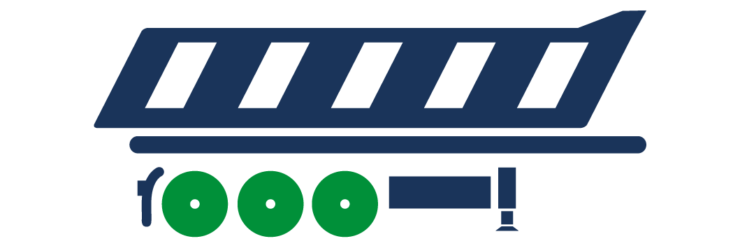 Construction‑trailer icon showing heavy‑duty tipping trailer application for tyre fitment guidance, distributed by GB Tyres