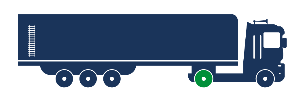Drive‑axle position icon showing highlighted wheel placement for tyre fitment guidance, distributed by GB Tyres