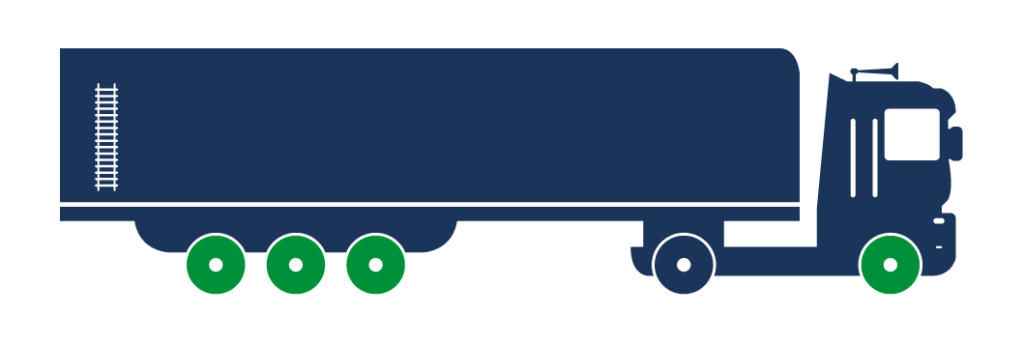 Truck axle‑position icon showing wheel placement for tyre fitment guidance, distributed by GB Tyres