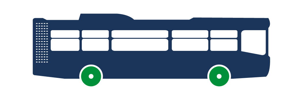 Bus and coach axle‑position icon showing highlighted wheel placement for tyre fitment guidance, distributed by GB Tyres